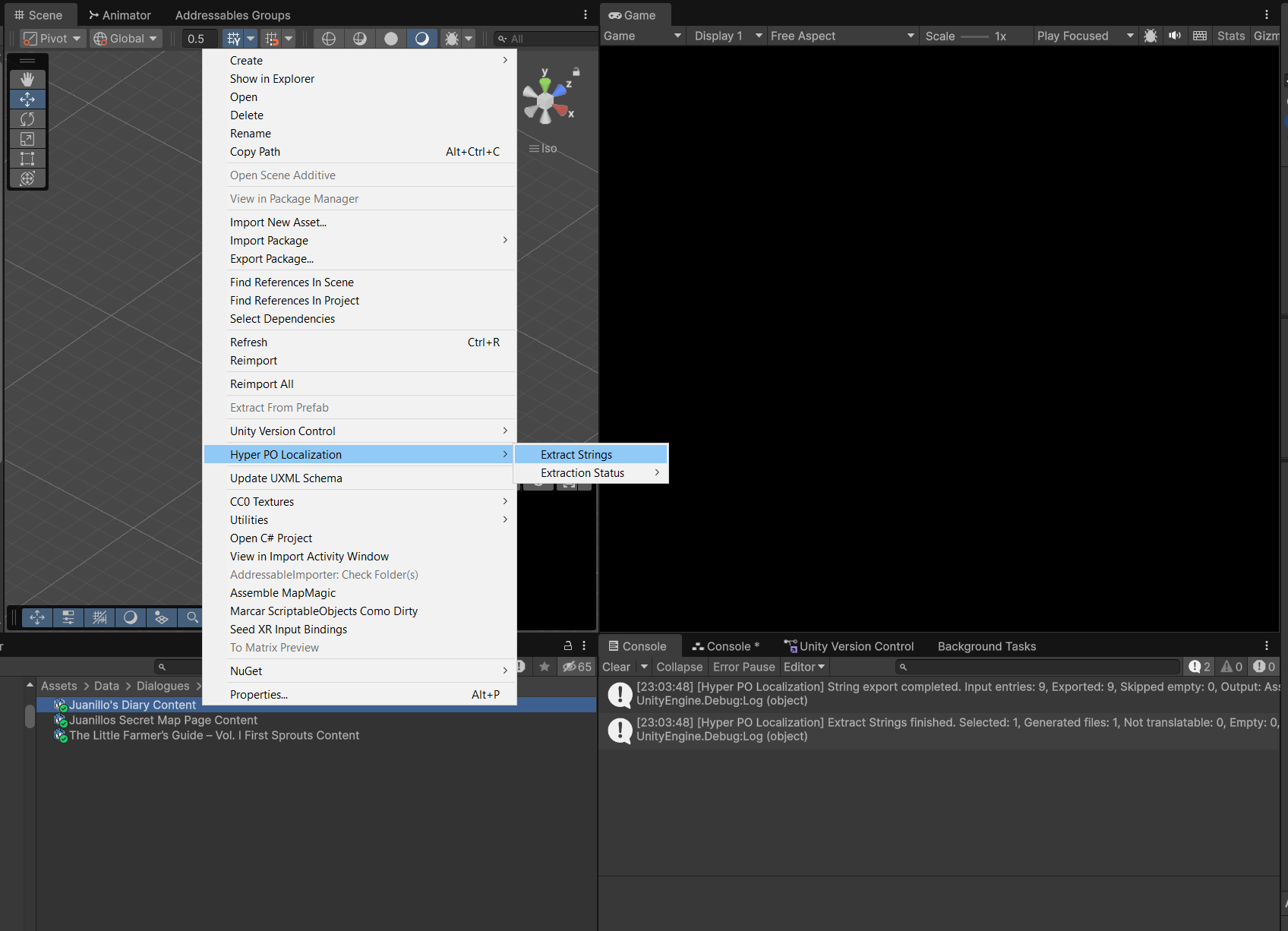 Extract Strings Menu